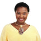 Oval Purple Confetti Gold Collar Necklace