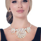 Aurora Borealis Triple Stone Dome Cluster Collar