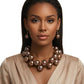 Dark Brown Marble Bubble Ball Bead Necklace