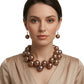 Dark Brown Marble Bubble Ball Bead Necklace
