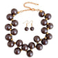 Dark Brown Marble Bubble Ball Bead Necklace