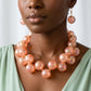 Dark Pink Marble Bubble Ball Bead Necklace