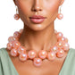 Dark Pink Marble Bubble Ball Bead Necklace