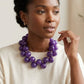 Dark Purple Marble Bubble Ball Bead Necklace