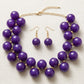 Dark Purple Marble Bubble Ball Bead Necklace
