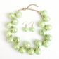 Lime Green Marble Bubble Ball Bead Necklace