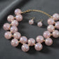 Necklace Pink Iridescent Bubble Ball Bead Set