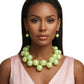 Lime Green Marble Bubble Ball Bead Necklace