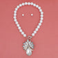 Toggle Pearl and Clear Glass Pendant Necklace