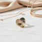 Chunky Heart Leopard Print Stretch Cocktail Ring