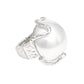 Cocktail White Power Pearl Silver Stretch Ring