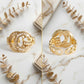 Gold Pave G Letter Adjustable Chain Band Ring