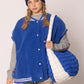 ZPB Sorority Large Blue Ivory Quilted Shoulder Bag