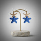 Royal Blue Raffia Starfish Drop Earrings