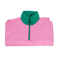 AKA Sorority Quilted Puffer Pink and Green Poncho