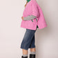 AKA Sorority Quilted Puffer Pink and Green Poncho