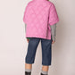 AKA Sorority Quilted Puffer Pink and Green Poncho