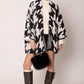 Cardigan Houndstooth Knit Black White for Women