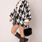 Cardigan Houndstooth Knit Black White for Women