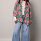 AKA Sorority Houndstooth Knit Pink Green Cardigan