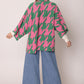 AKA Sorority Houndstooth Knit Pink Green Cardigan