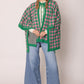 AKA Sorority Checkered Knit Pink and Green Cape
