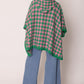 AKA Sorority Checkered Knit Pink and Green Cape
