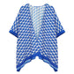 ZPB Sorority Kimono Blue White Block Print Women