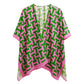 AKA Sorority Pink Green Geometric Viscose Kimono