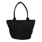 Tote Bag Burgundy Suede Black Trim Shoulder Purse