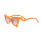 Sunglasses Orange Retro Cat Eye Gold Bar Eyewear