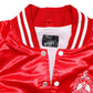 DST Greek Apparel L Cropped Satin Varsity Jacket