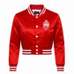 DST Greek Apparel XL Cropped Satin Varsity Jacket
