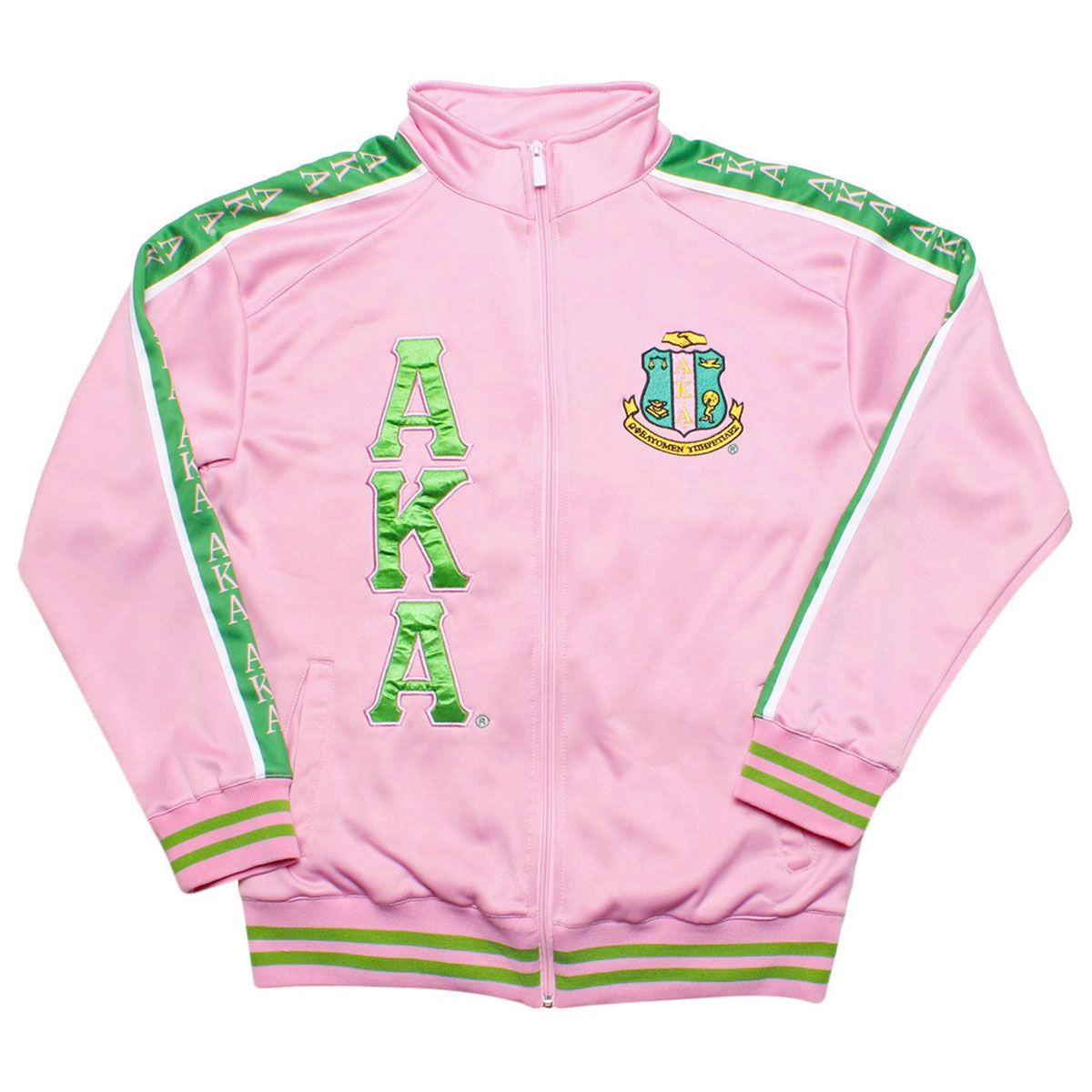 AKA Greek Apparel XL Pink Zip Up Track Jacket