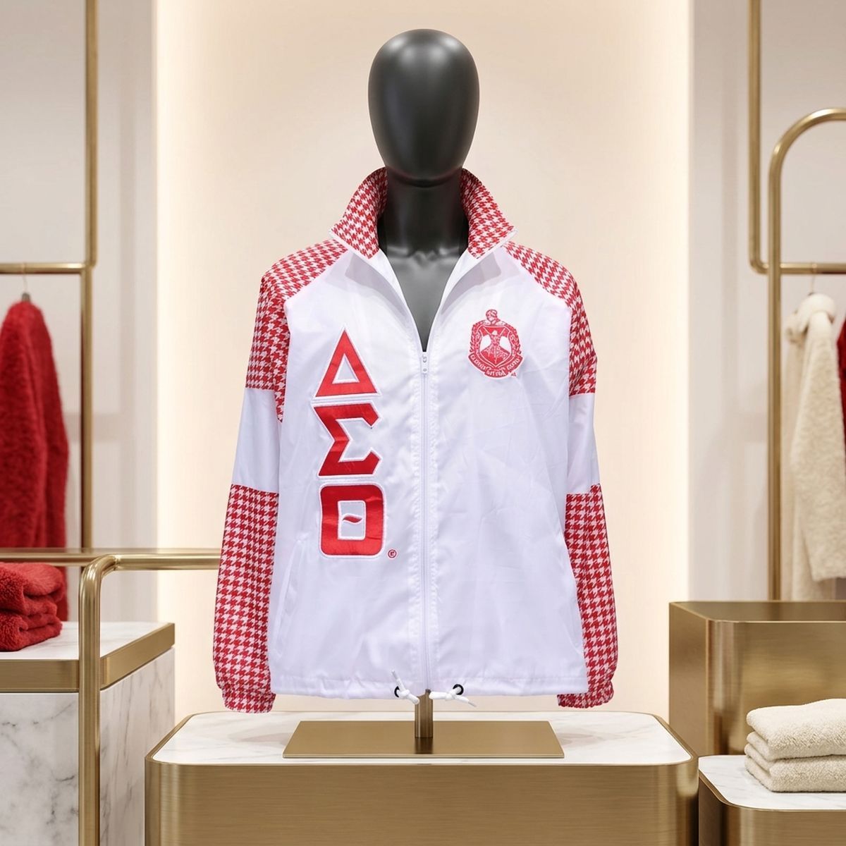 DST Greek Apparel XLarge White Windbreaker Jacket