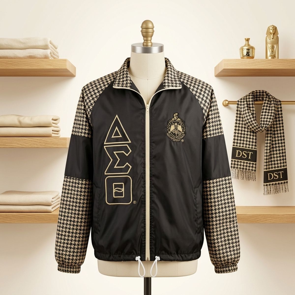 DST Greek Apparel Medium Black Windbreaker Jacket