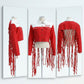 DST Apparel 2XL Red White Denim Fringe Jacket