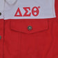 DST Apparel XLarge Red White Denim Fringe Jacket