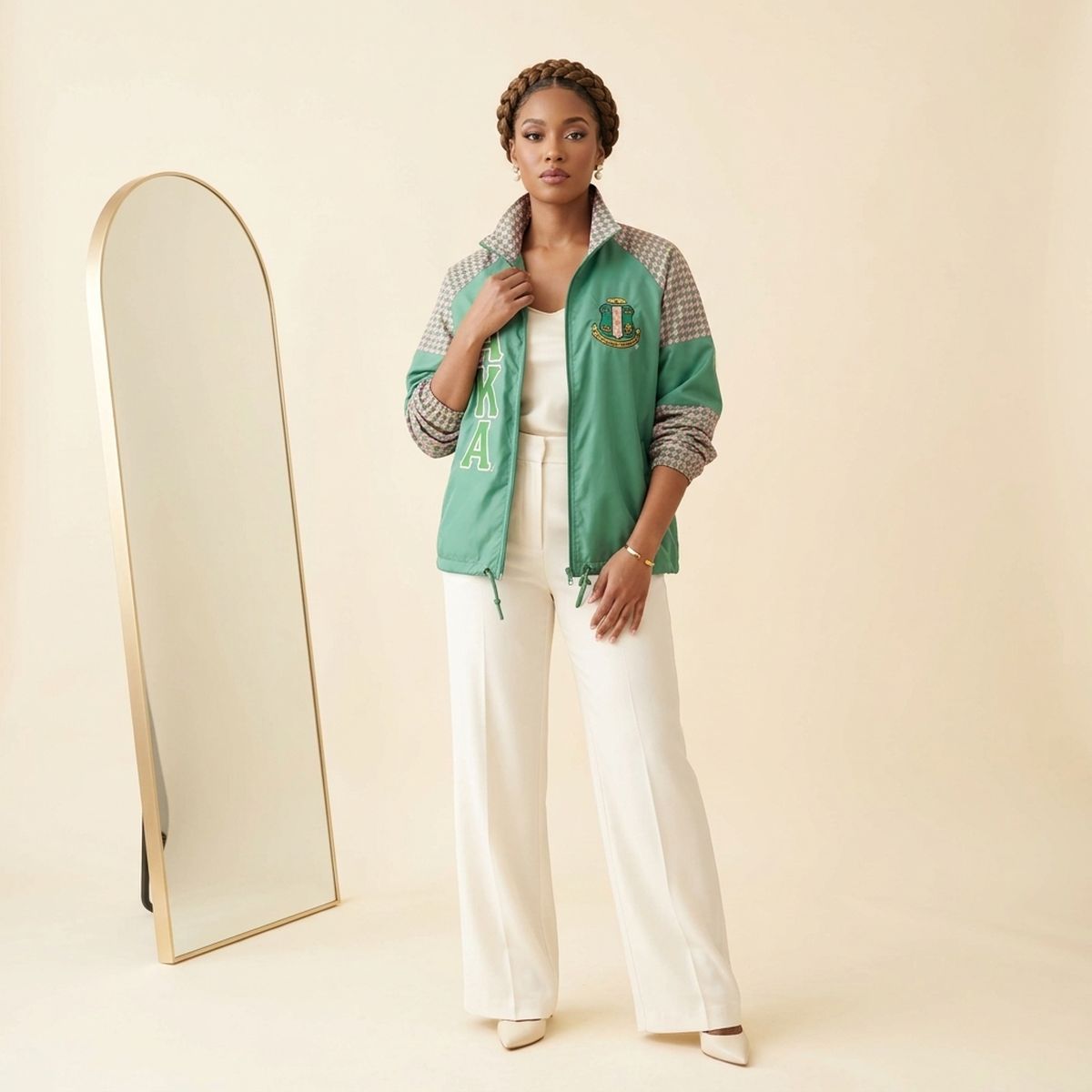 AKA Greek Apparel XLarge Green Windbreaker Jacket