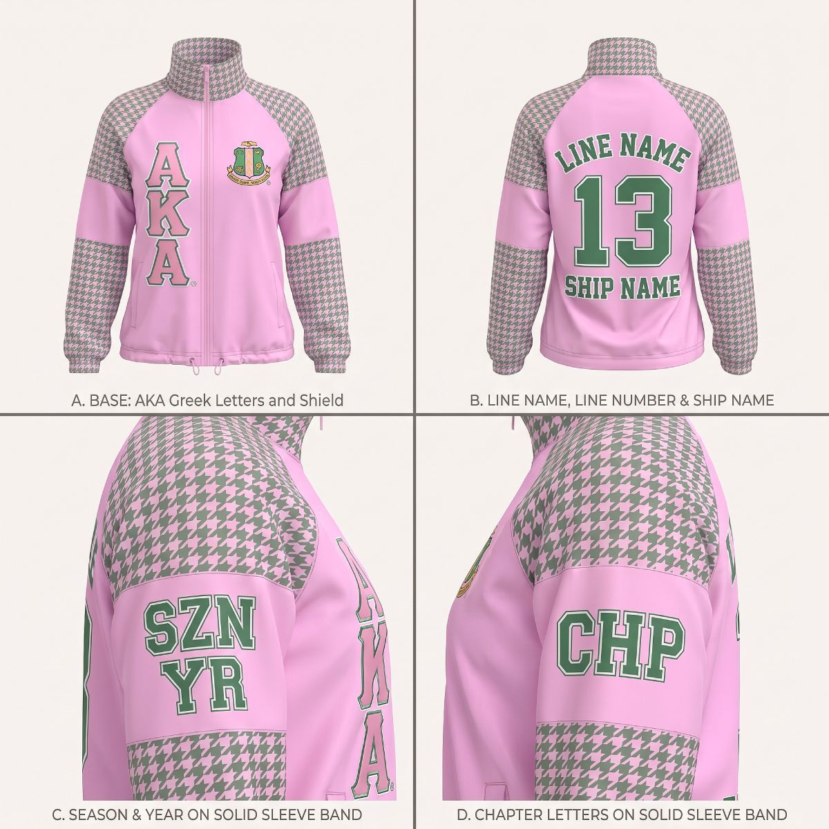 AKA Greek Apparel XLarge Pink Windbreaker Jacket