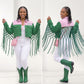 AKA Apparel XLarge Pink Green Denim Fringe Jacket