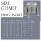 ZPB Apparel Medium Blue White Denim Fringe Jacket
