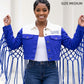 ZPB Apparel Medium Blue White Denim Fringe Jacket