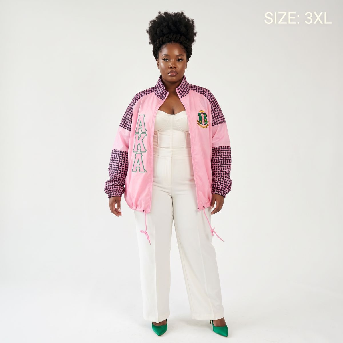 AKA Apparel 3XL Pink & Black Windbreaker Jacket