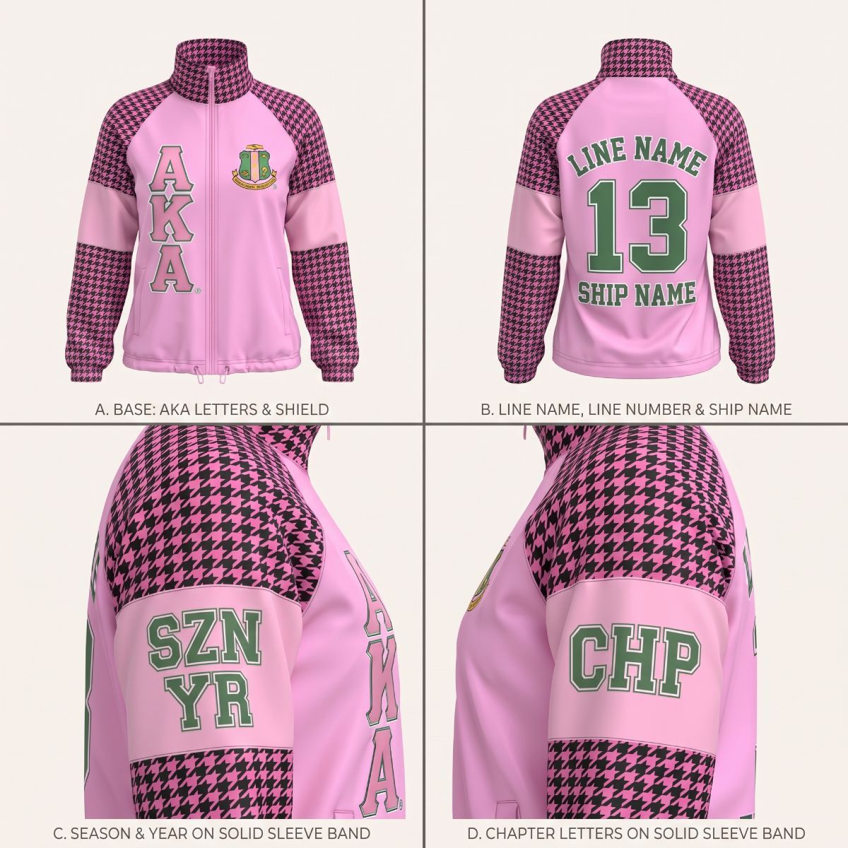AKA Apparel 3XL Pink & Black Windbreaker Jacket