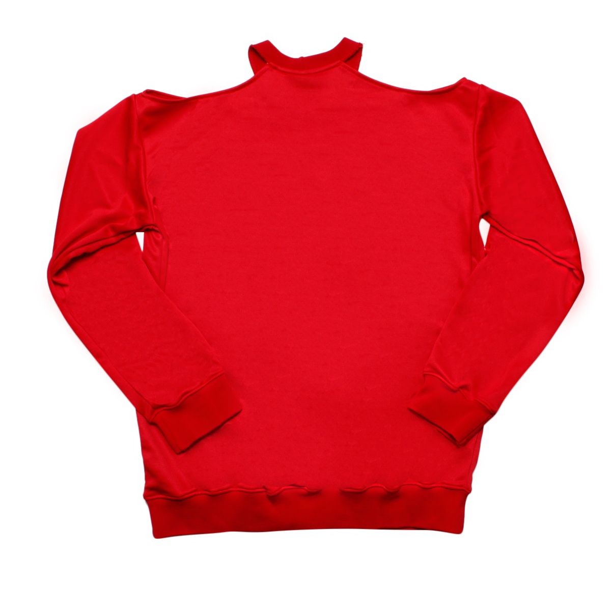 DST Greek Merch L Red Cold Shoulder Sweatshirt