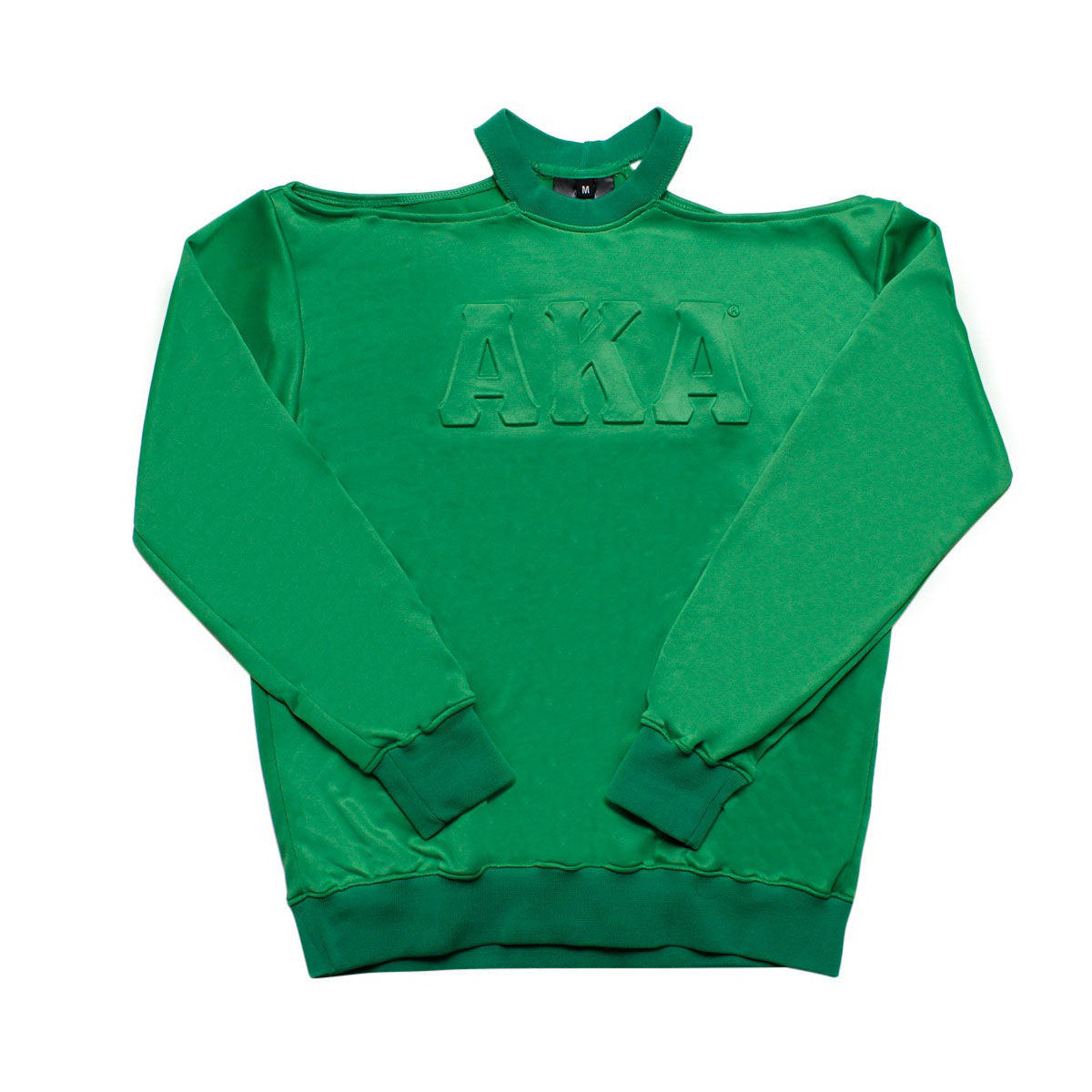 AKA Greek Merch XL Green Cold Shoulder Sweatshirt