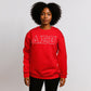 DST Greek Gear L Red Embroidered Crew Sweatshirt