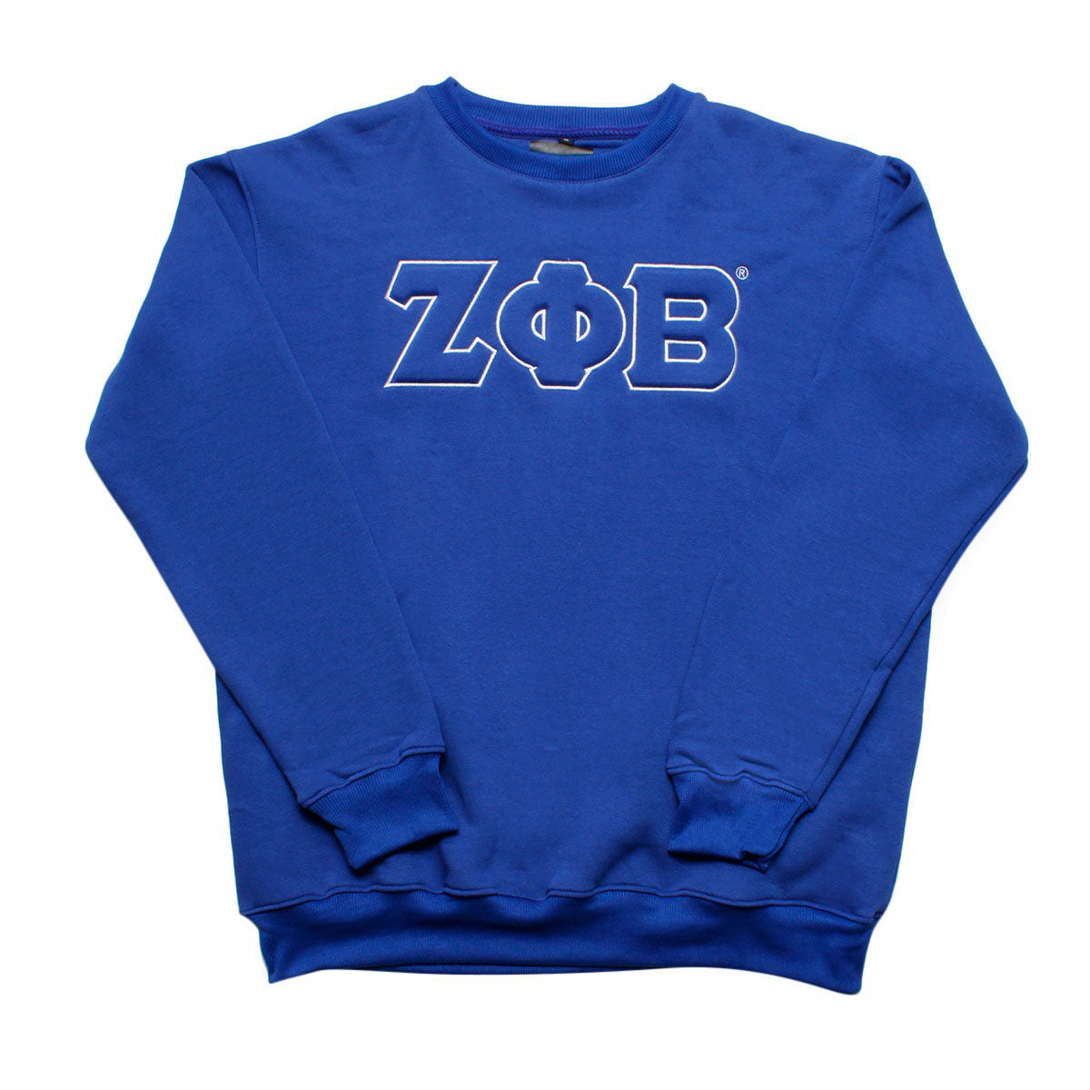 ZPB Greek Gear M Blue Embroidered Crew Sweatshirt