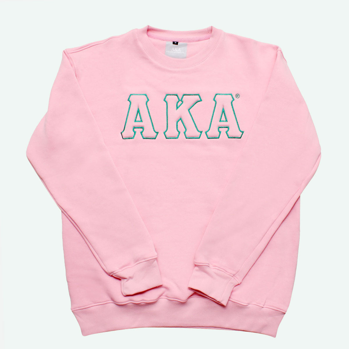AKA Greek Gear M Pink Embroidered Crew Sweatshirt